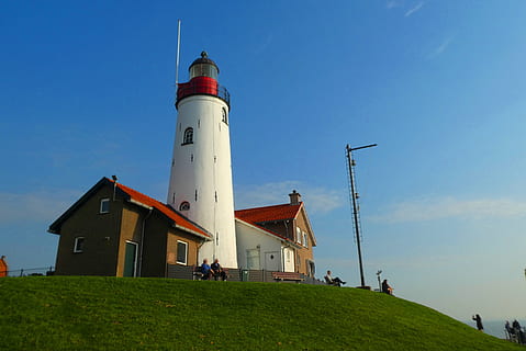 urk, lighthouse, architecture, netherlands, sea, tower, beacon HD wallpaper