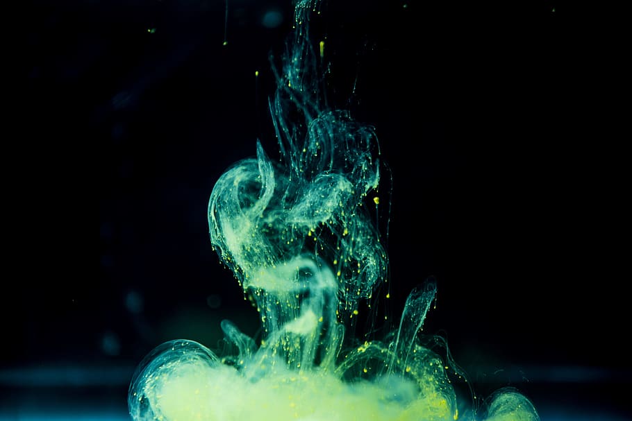 Abstract Background, motion, black background, close-up, green color HD wallpaper