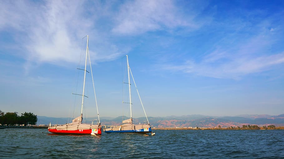nautical vessel, water, transportation, sky, mode of transportation HD wallpaper