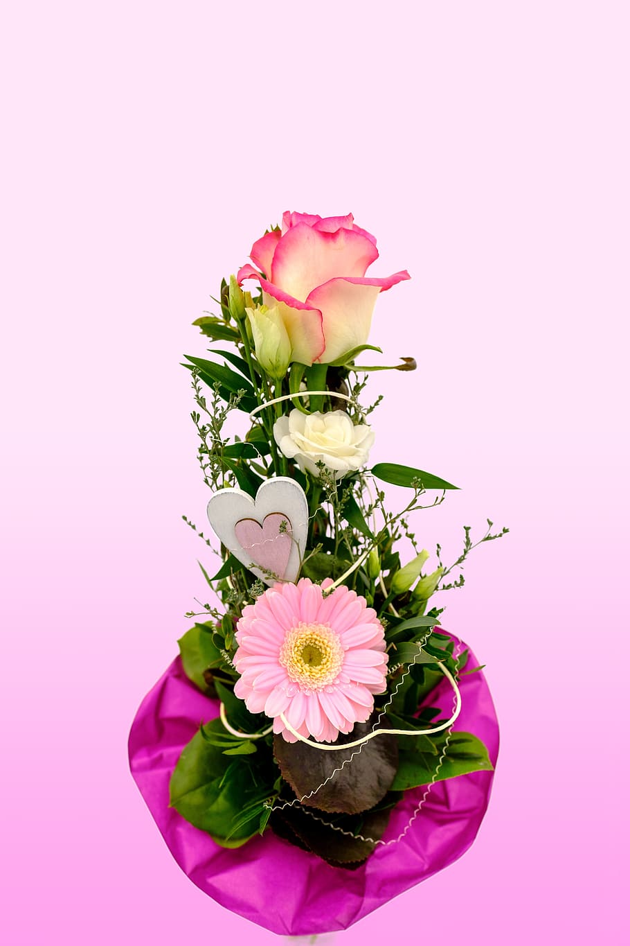 HD wallpaper: bouquet, flowers, rose, blossom, bloom, heart, love ...