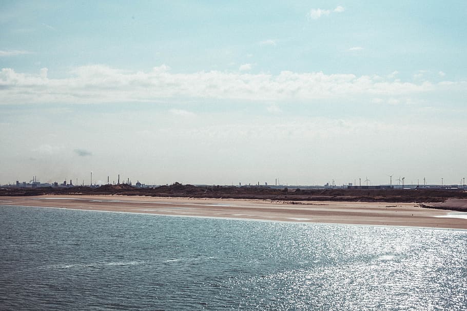 france, dunkirk, sky, clouds, blue, travel, beach, landscape HD wallpaper