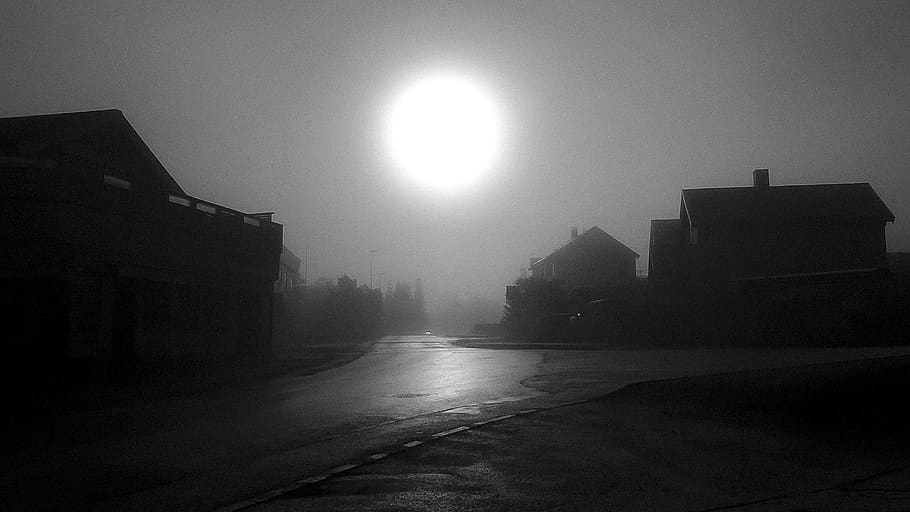 fog, sun, cloud, mist, architecture, city, building exterior HD wallpaper