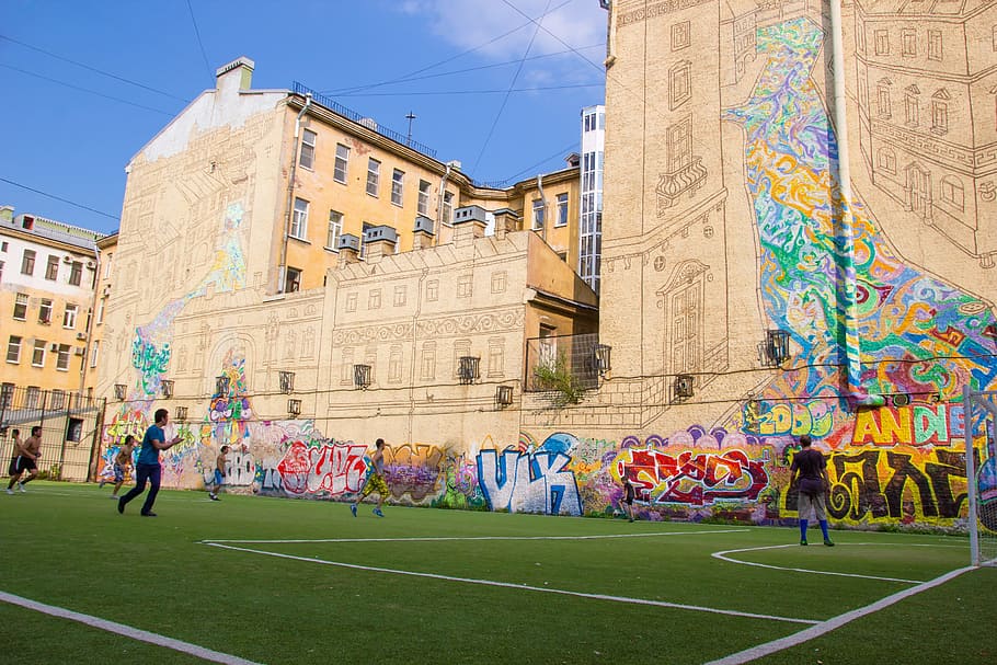 yard, summer, garden, game, fun, ball, playing, people, team HD wallpaper