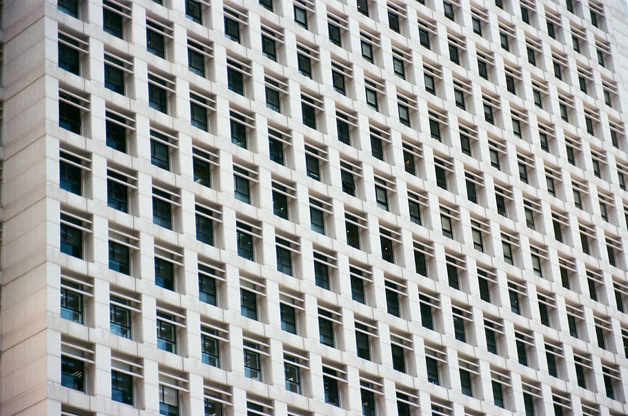 white painted building, office building, housing, pattern, home decor HD wallpaper