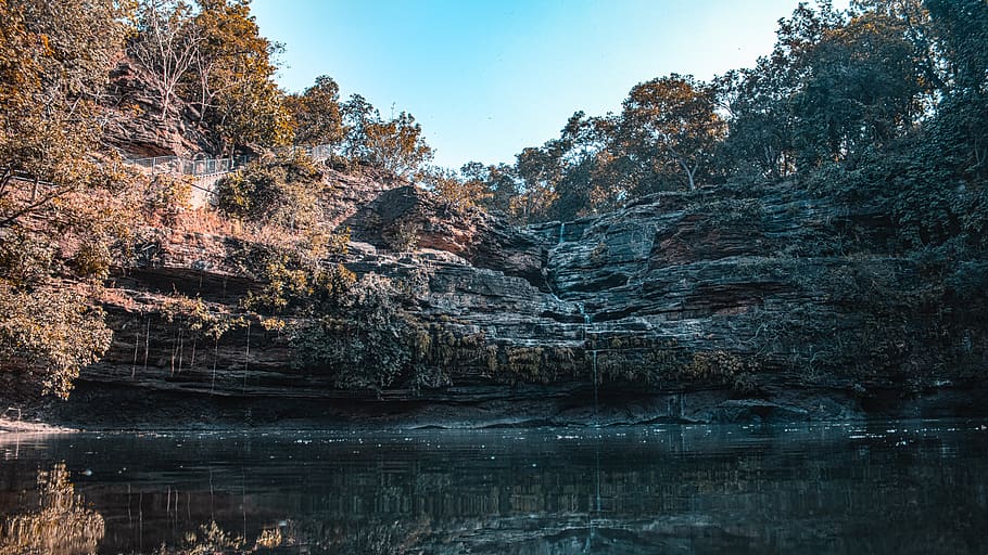 Landscape Photography of Mountain Near Body of Water, cliff, daylight HD wallpaper