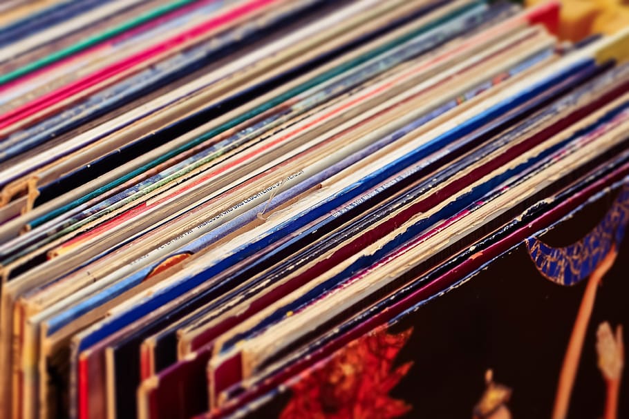 records, vinyl, music, tinge, macro, analog, background, nostalgia, HD wallpaper