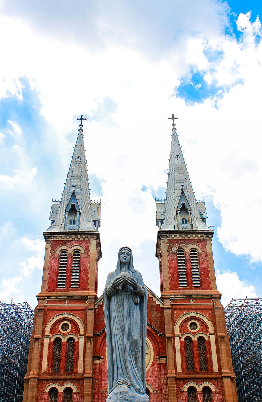 vietnam, hồ chí minh, notre dame cathedral of saigon, christianity, HD wallpaper