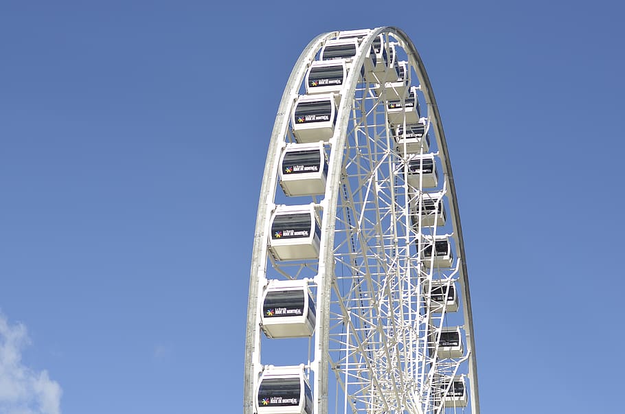 white ferris wheel, amusement park, amusement park ride, sky HD wallpaper