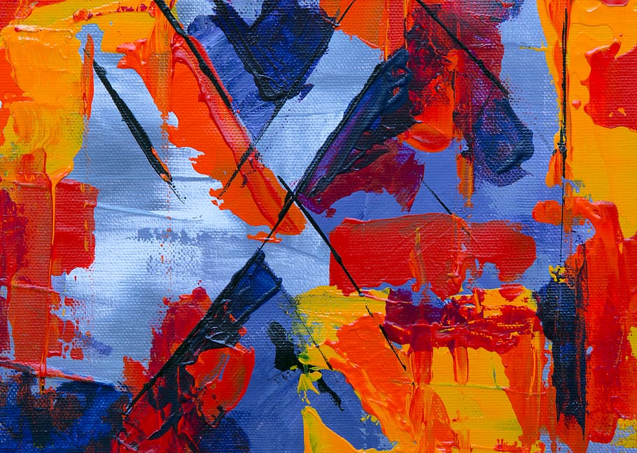 multicolored paint splatter, art, modern art, poster, collage HD wallpaper