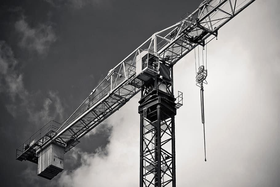 industry, crane, machine, sky, construction machine, site, technology HD wallpaper