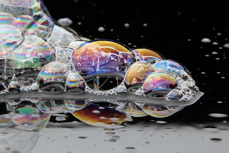 bubble, color, iridescent, impact, colors, shimmer, colorful HD wallpaper