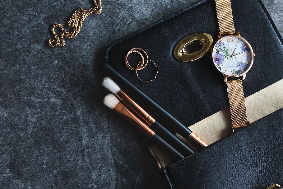 Makeup And Jewelry Photo, Flatlay, Watch, Accessories, Beauty