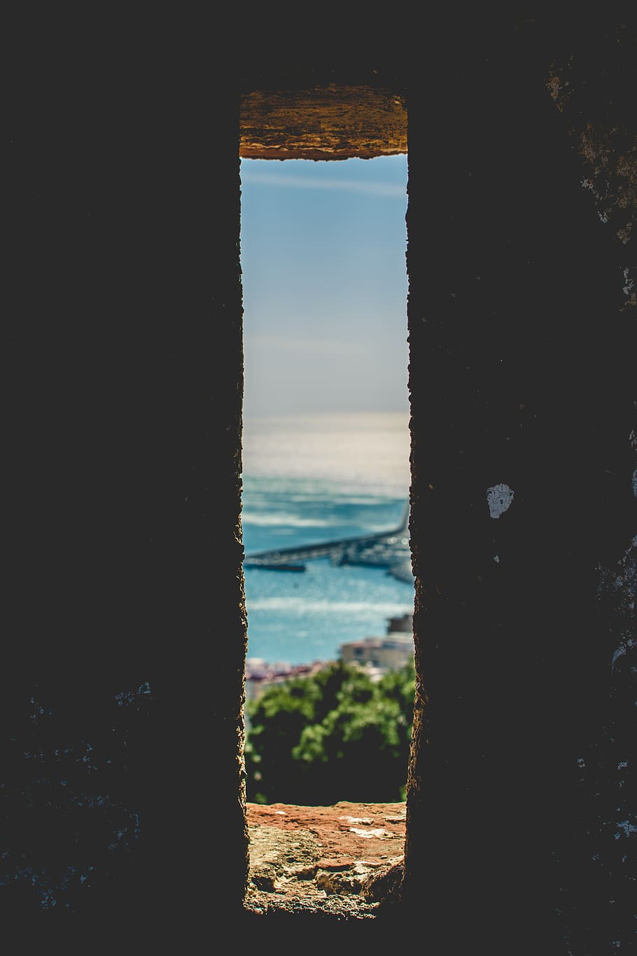spain, málaga, view, sun, sea, water, window, nature, europe HD wallpaper