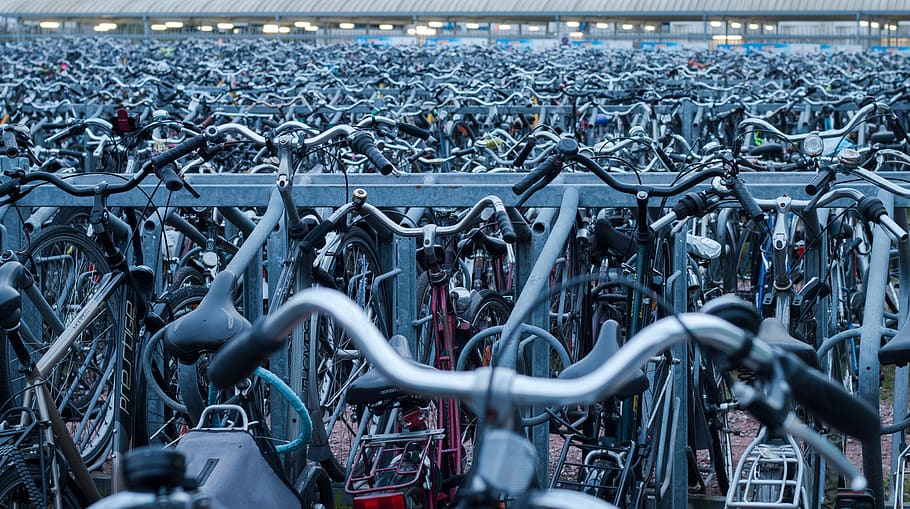 still, items, things, bicycles, parking, transportation, metal HD wallpaper