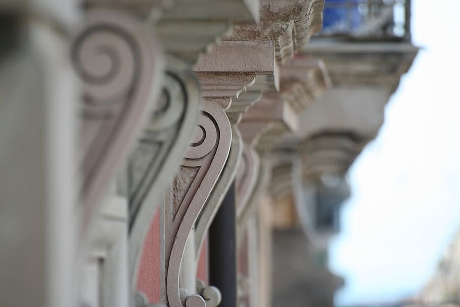 sottobalcone, support a balcony, baroque, stone, white stone HD wallpaper