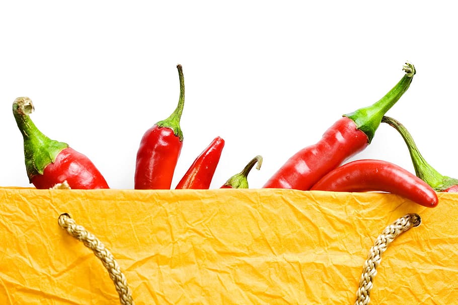 red, pepper, white, isolated, dieting, food, fresh, group, healthy HD wallpaper