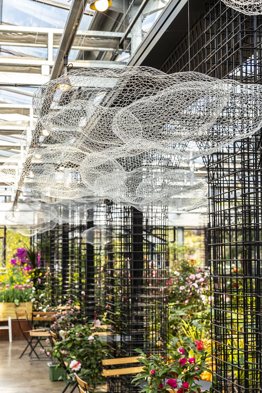 white net hanging decor, plant, flower, flowering plant, built structure HD wallpaper