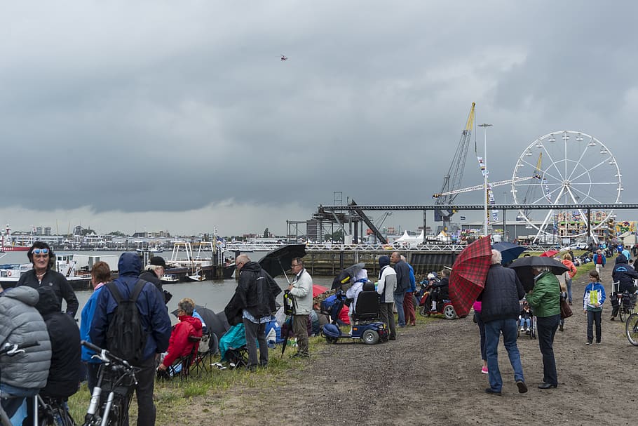 netherlands, delfzijl, sky, crowd, group of people, cloud - sky HD wallpaper