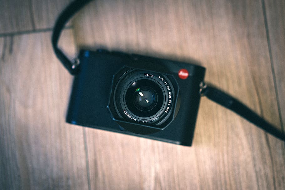 black point-and-shoot camera, electronics, strap, digital camera
