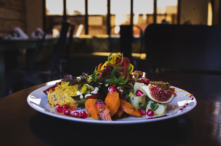 vegetable salad, food and drink, freshness, plate, healthy eating HD wallpaper