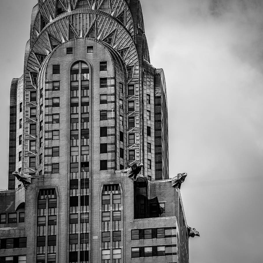 skyscraper, new york, black and white, architecture, windows