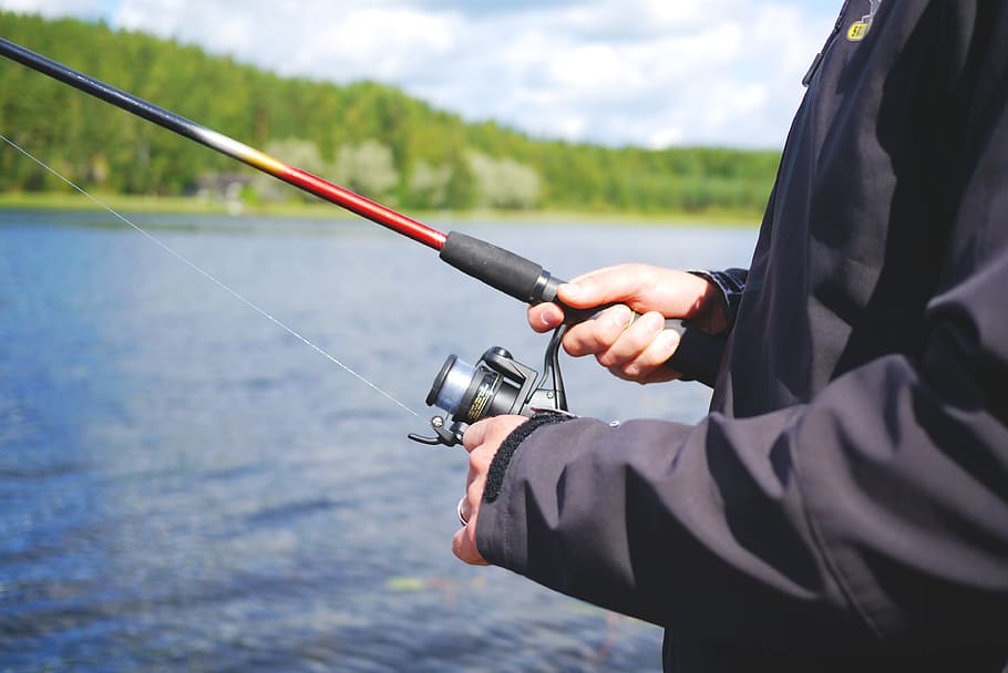 HD wallpaper: catch, fish, fishing, hunt, rod, river, lake, holding ...