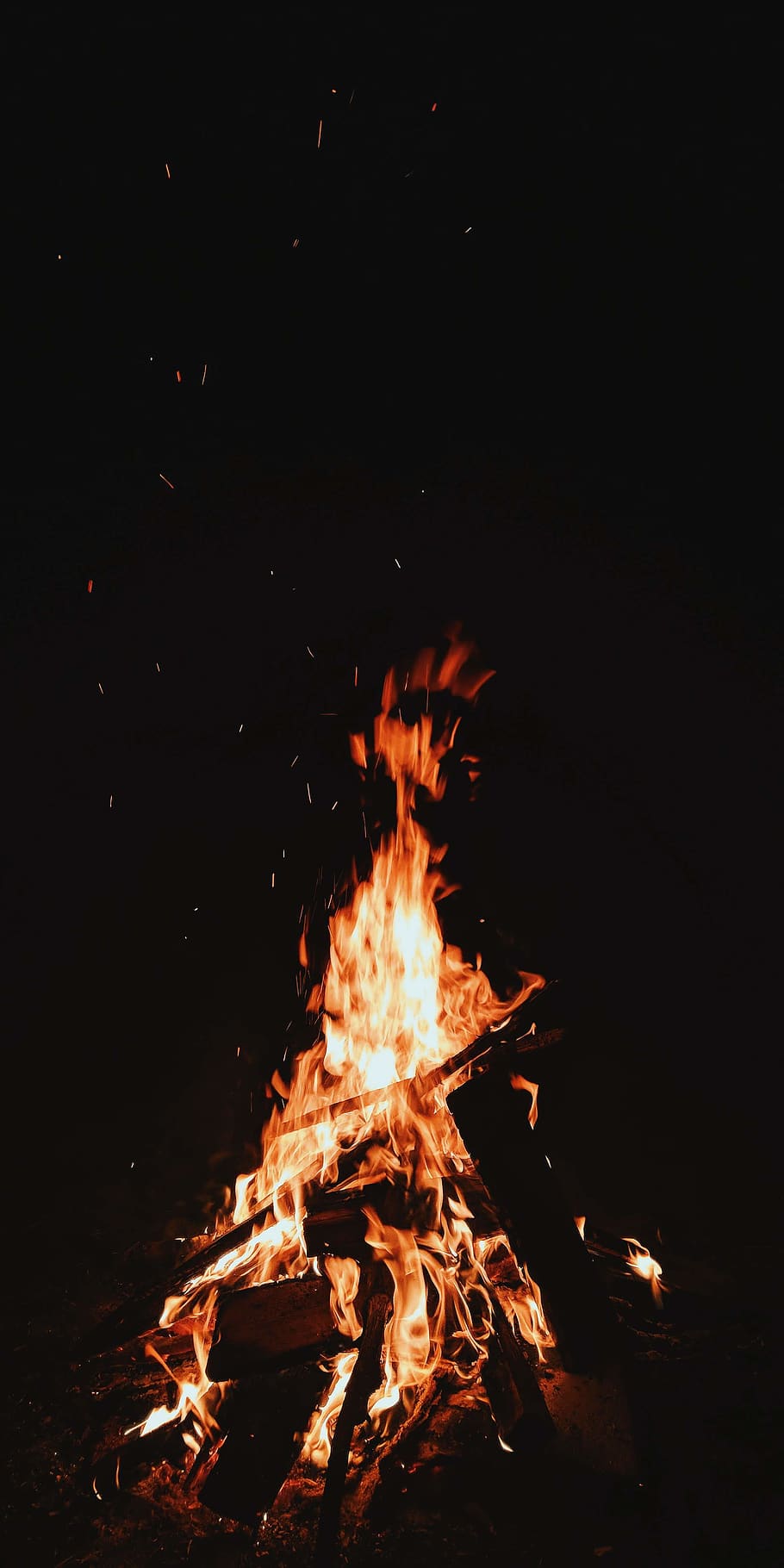 bonfire during nighttime, burning, flame, heat - temperature HD wallpaper