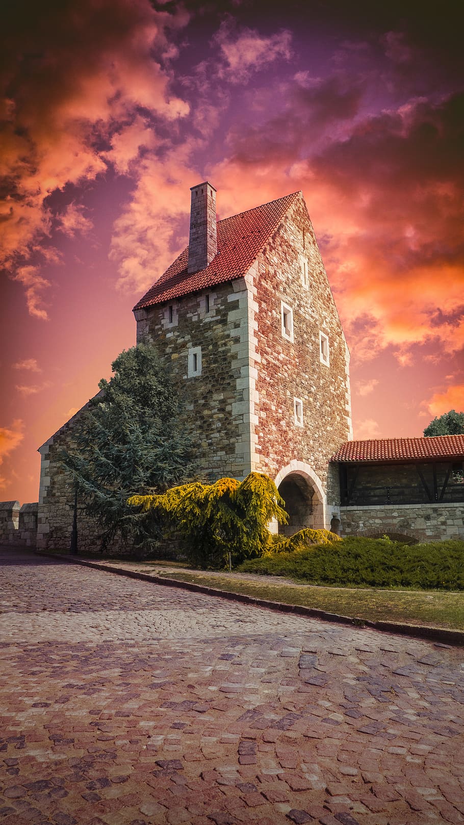 path, walkway, outdoors, building, nature, architecture, castle HD wallpaper