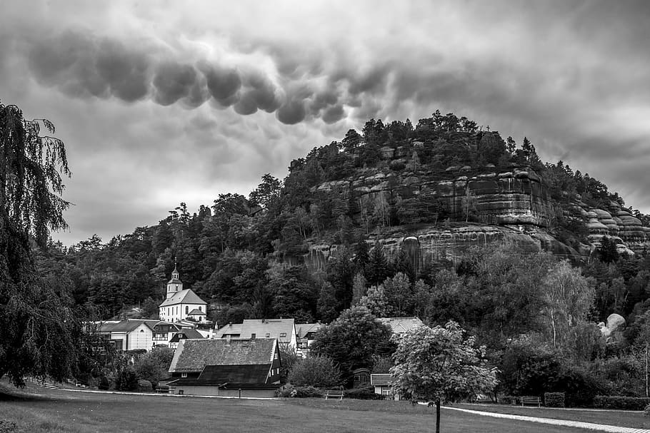 landscape, mountains, lausitz, nature, mood, hiking, clouds HD wallpaper