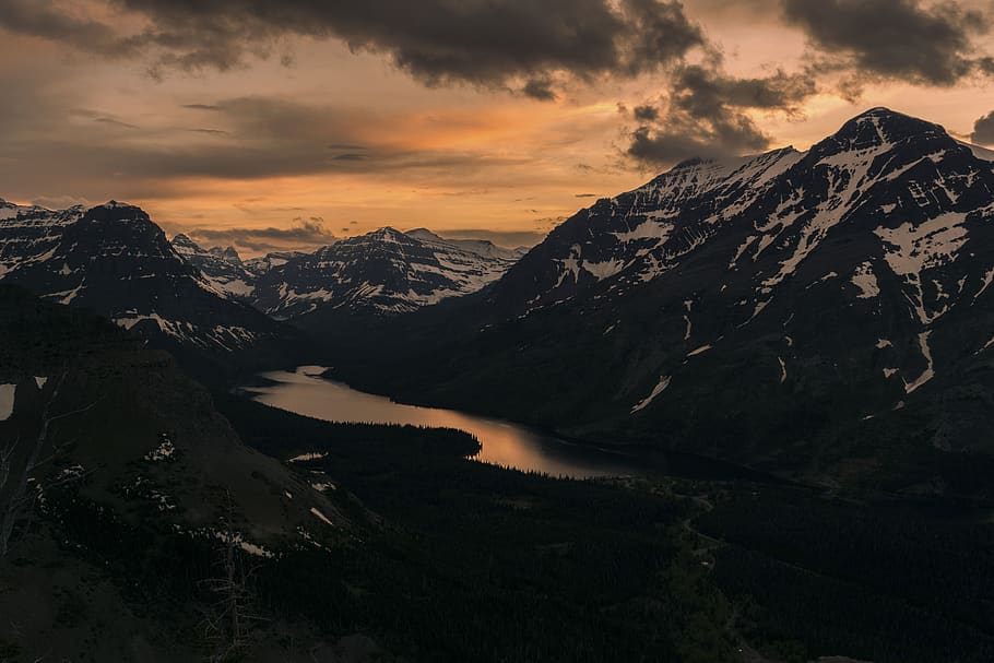 nature, landscape, mountain, clouds, sky, sunset, travel, adventure HD wallpaper