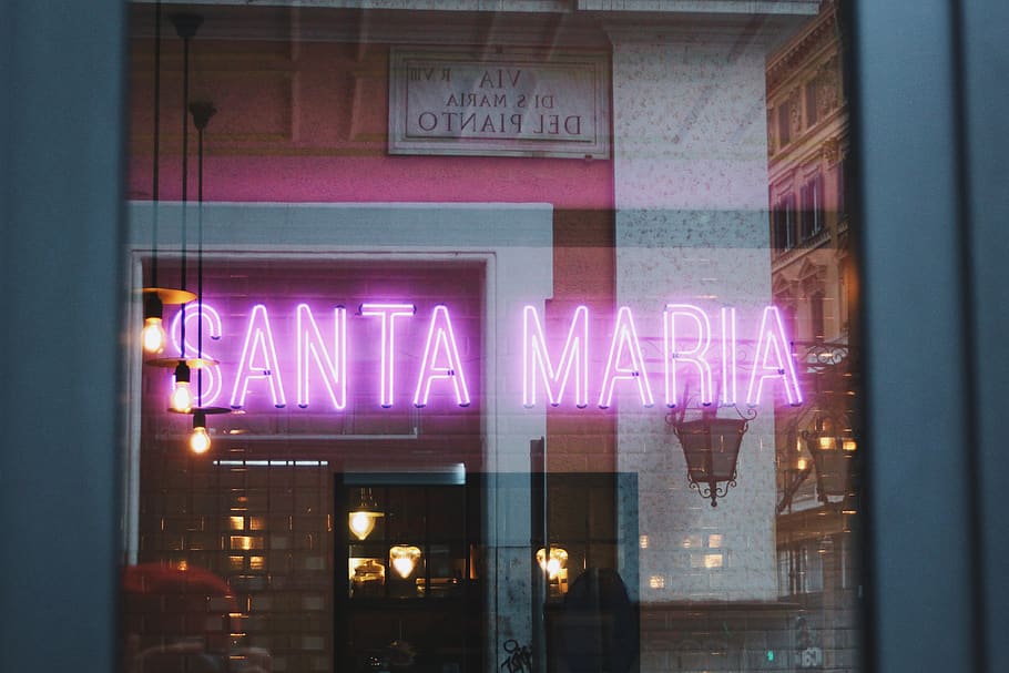 rome, italy, neon, coffe, illuminated, communication, western script, HD wallpaper
