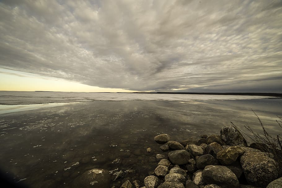 sky, clouds, lake, water, landscape, landscapes, scenic, nature HD wallpaper