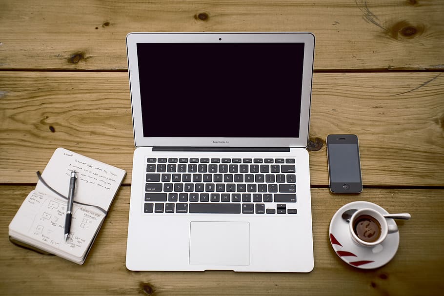 MacBook Air, technology, table, wireless technology, laptop, connection HD wallpaper