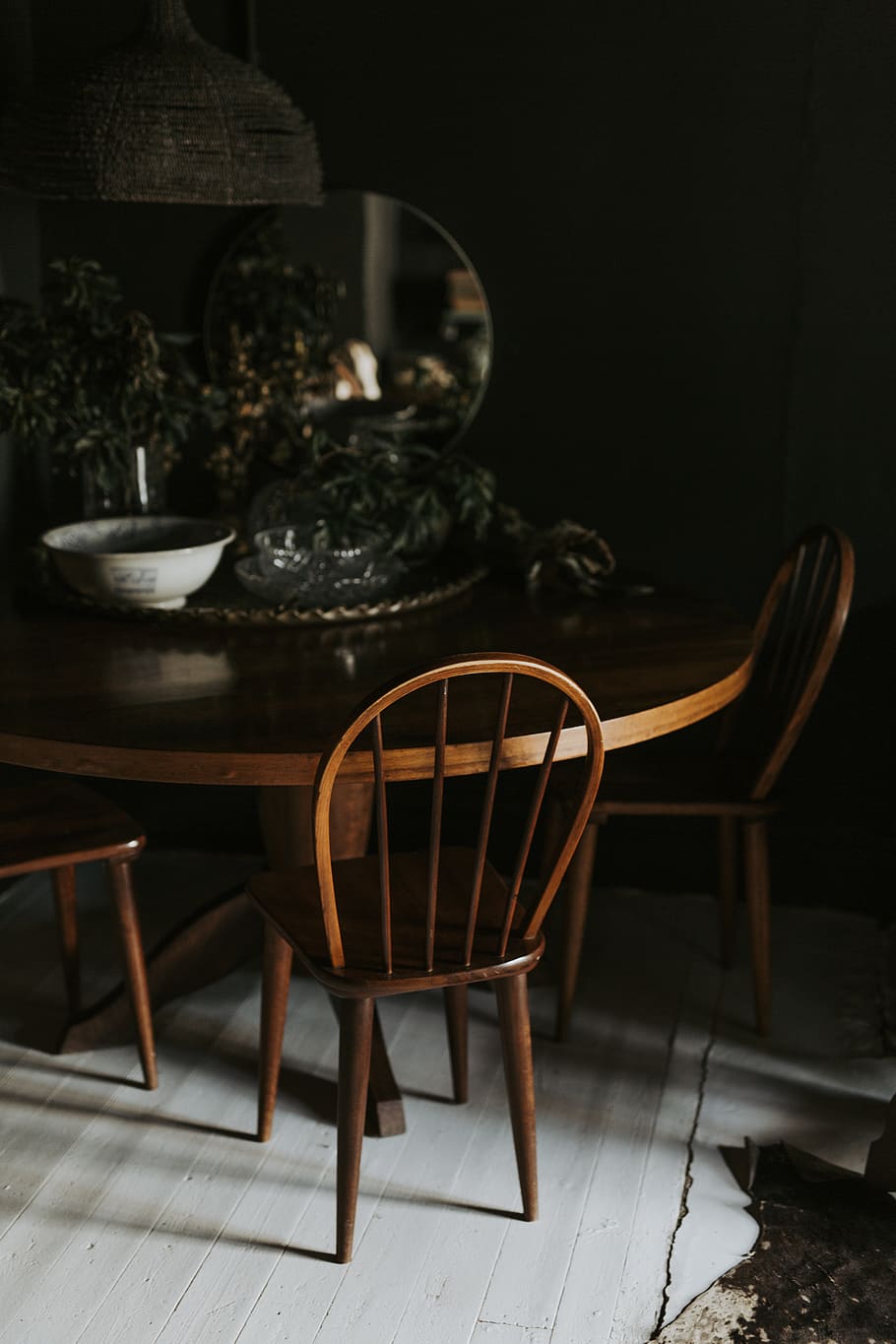 plate on table, chair, seat, indoors, wood - material, no people HD wallpaper