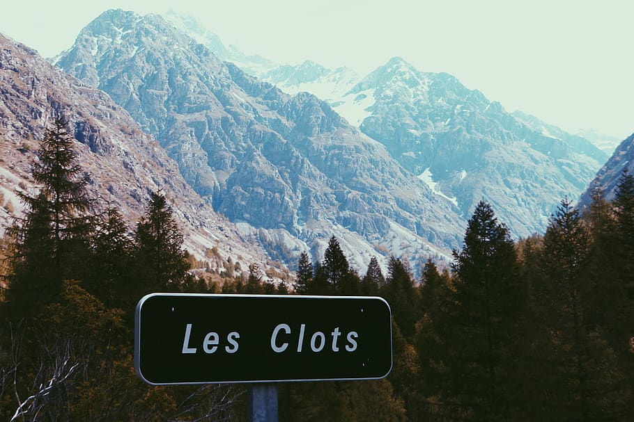Mountain, forest, landscape, nature, rocky mountain, scenic, sign HD wallpaper