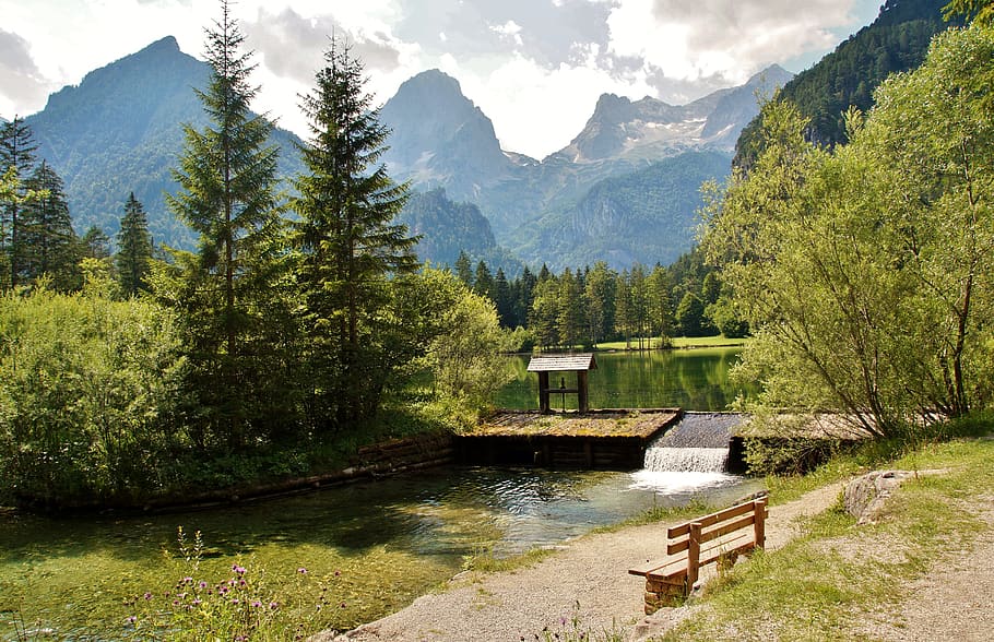 schiederweiher, spitzmauer, grosser priel, hinterstoder, alps HD wallpaper