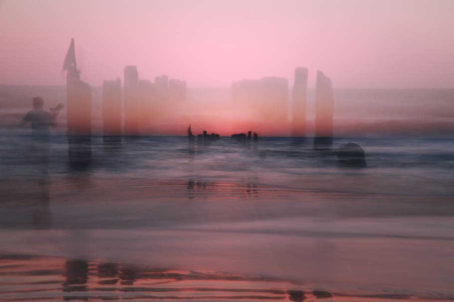 water, sky, sunset, architecture, scenics - nature, beauty in nature HD wallpaper