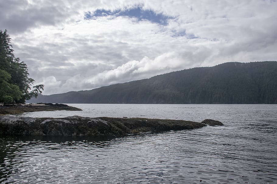 rocks, beach, water, clouds, bc, afternoon, sky, cloud - sky HD wallpaper