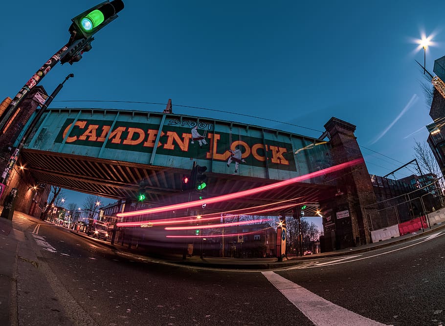 Camden Lock signage, transportation, text, illuminated, road, HD wallpaper