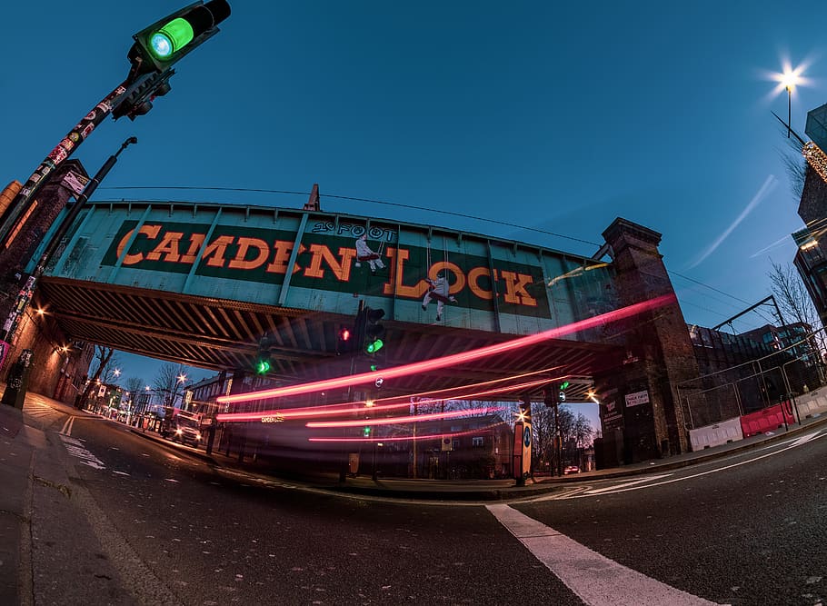 Camden Lock signage, transportation, text, illuminated, road HD wallpaper