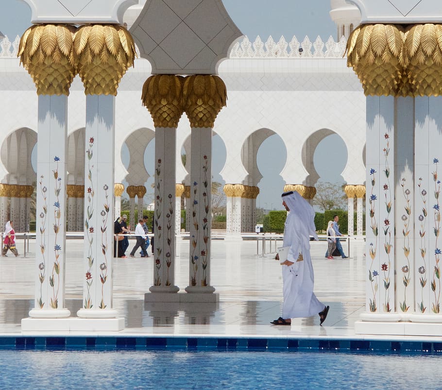 united arab emirates, أبو ظبي, sheikh zayed grand mosque center, HD wallpaper