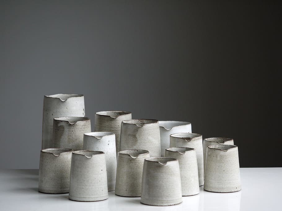 white pitcher lot, united kingdom, turning earth ceramics, london HD wallpaper