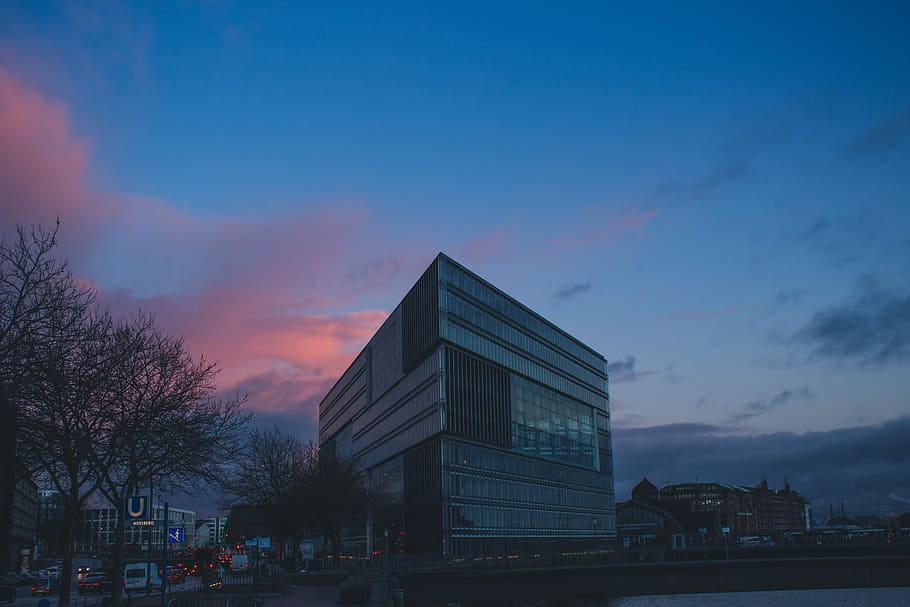 germany, hamburg, architecture, clouds, sky, moody, pink sky HD wallpaper
