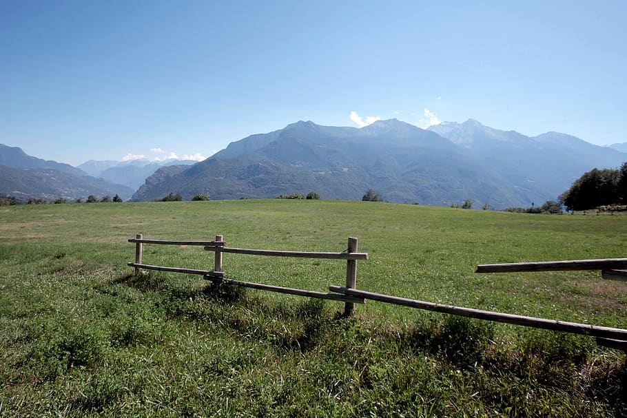 green, mountain, sky, blue, clouds, prato, idyllic, alpine HD wallpaper
