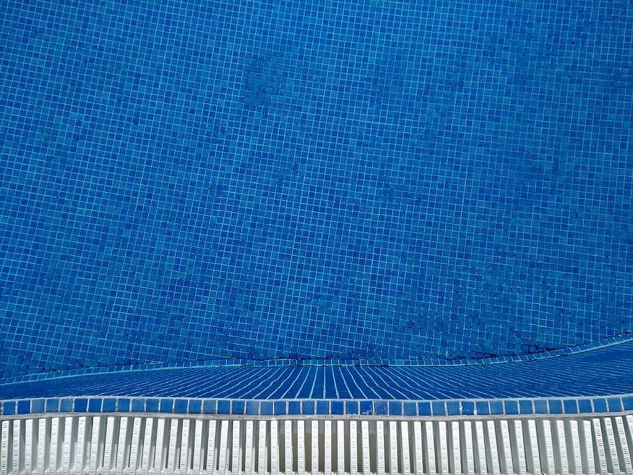 blue water pool, swimming pool, tile, pattern, flooring, nature HD wallpaper