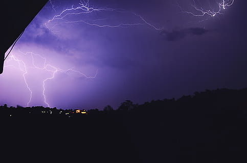 lightening, thunder, thunderstorm, rain, monsoons, clouds, night HD wallpaper