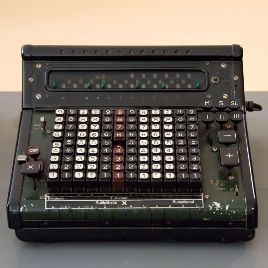 Black and Gray Vintage Cash Register, Analogue, control, data HD wallpaper