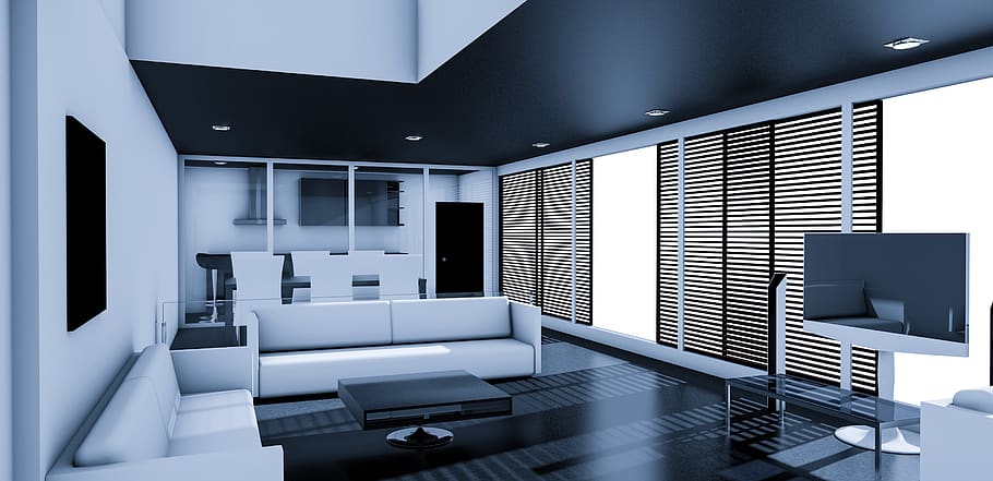 HD wallpaper: living room, apartment, interior, furniture, modern, window |  Wallpaper Flare