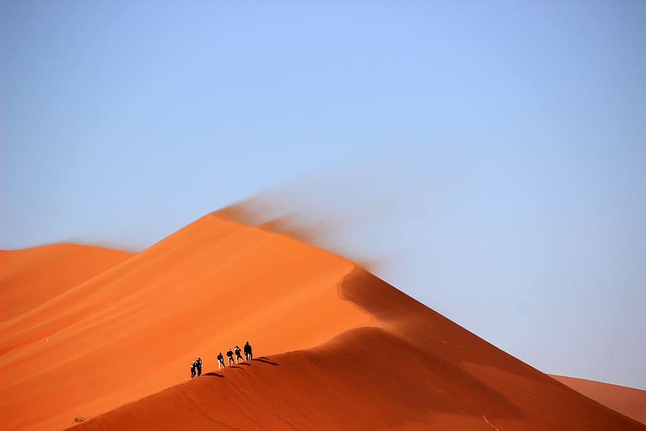 landscape, sand, horizon, arid, desert, dune, wind, dry, plateau