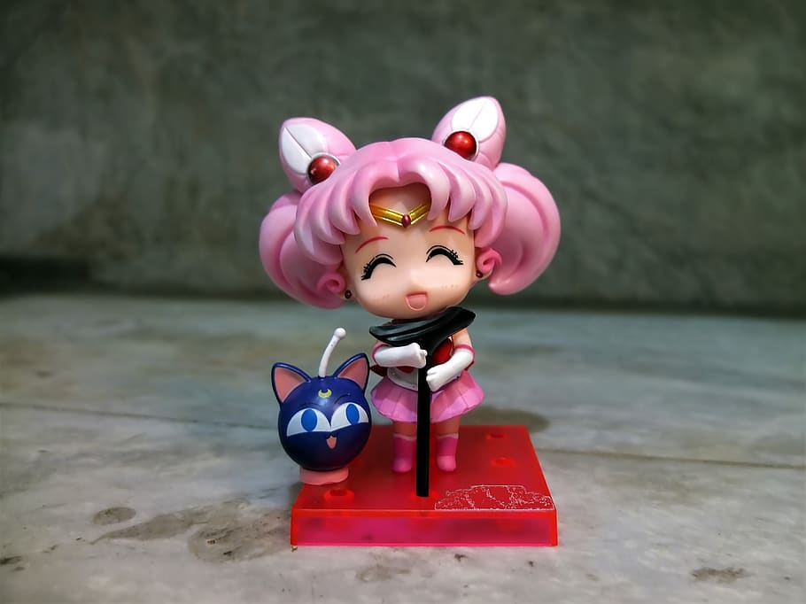sailor, moon, cute, girl, young, lady, toy, figurine, japanese, HD wallpaper